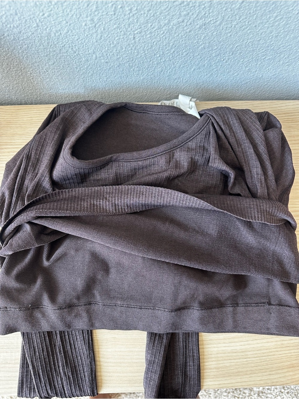 lululemon athletica ebb to street Ribbed Long Sleeve Crop Top - espresso Brown - Picture 3 of 5